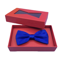 厂家专业定制高档包装礼盒 精美开窗领结礼物盒 大红色领结盒子