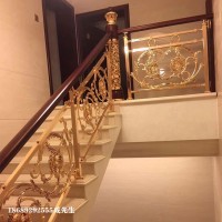 绍兴酒店镀铜楼梯扶手造型定制时尚感