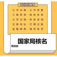 注册总局无区域-无行业公司核名