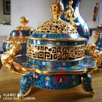 景泰蓝工厂 景泰蓝工艺品 景泰蓝厂家 景泰蓝家具 紫铜胎工艺 高温烧制而成_图片