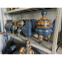 景泰蓝工厂 景泰蓝厂家 景泰蓝摆件 紫铜胎工艺 高温烧制而成 景泰蓝装饰_图片