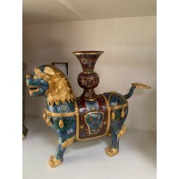 景泰蓝工厂 景泰蓝工艺品摆件 景泰蓝厂家 纯手工制作 紫铜胎工艺 高温烧制而成_图片