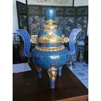 景泰蓝工厂 景泰蓝厂家 景泰蓝摆件 紫铜胎工艺 高温烧制而成 景泰蓝装饰_图片