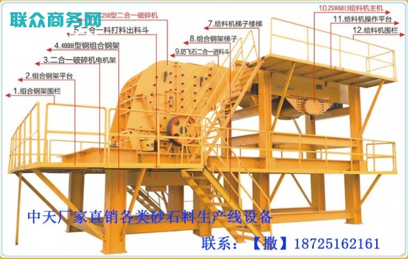 厂家直销ZFC250型新款二合一重锤式破碎机 制砂机砂石料生产线设备